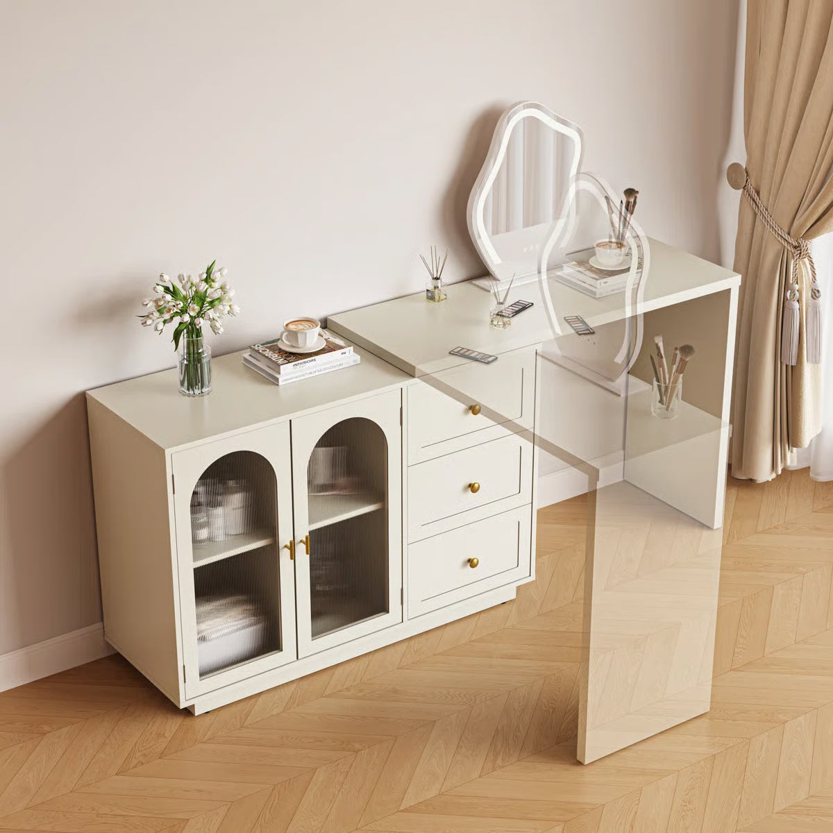 Yokota Extendable Makeup Vanity- OUCH CART | Dressing table