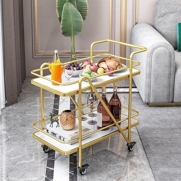 NR Rolling Kitchen Cart,Kitchen Trolley Cart on Wheels,Open Storage Shelves, Locking Casters, for Kitchen/Restaurant/Bathroom/Hotel. - Ouch Cart
