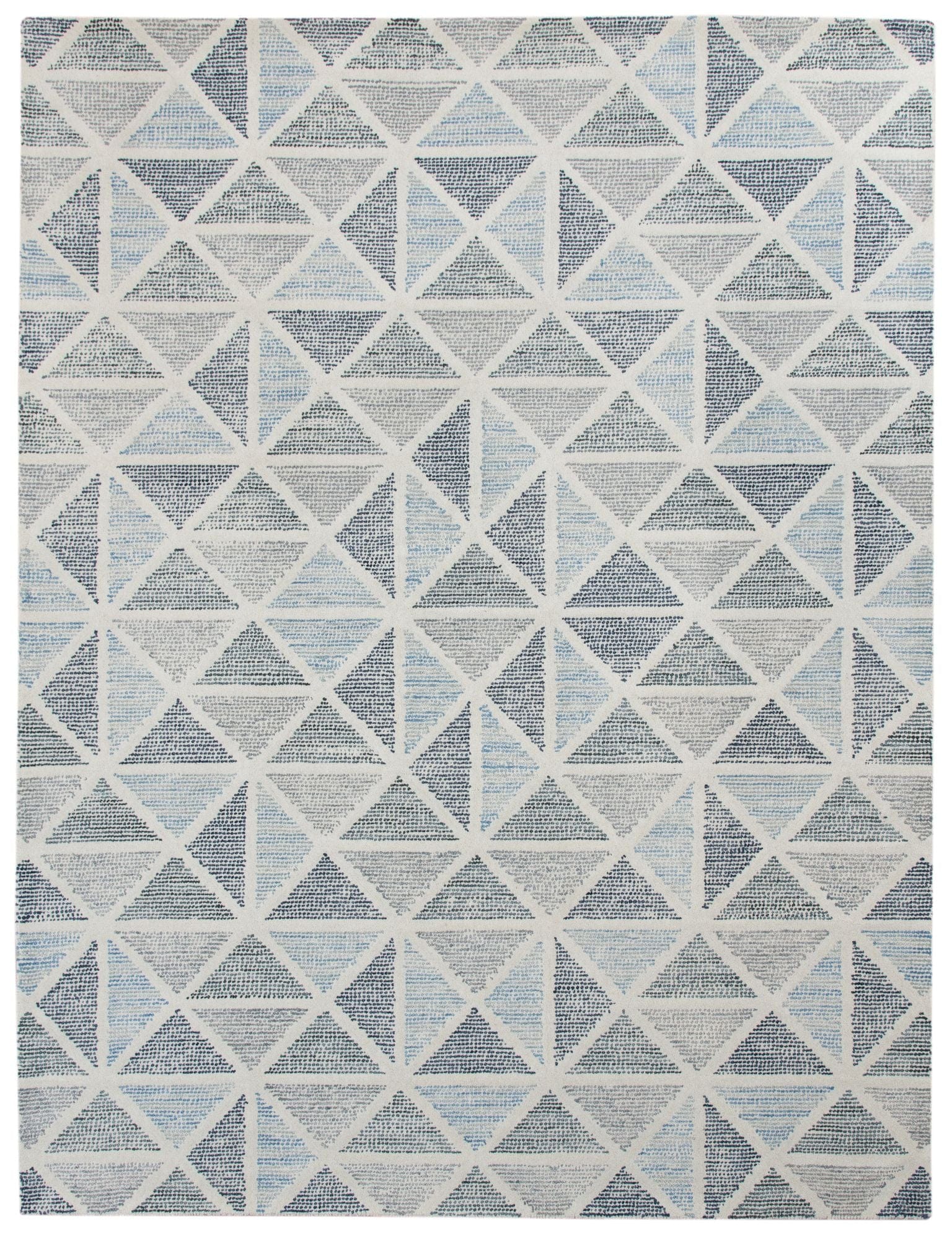 Steel Blue Wool Vector 5x8 Feet  Hand-Tufted Carpet - Rug