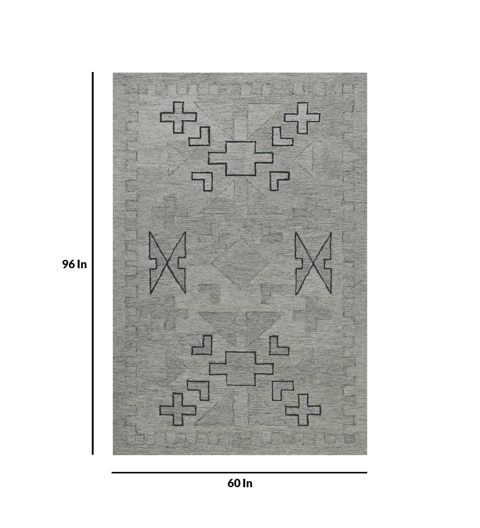 SHALE GRAY Wool Asteria 5x8 Feet Hand-Tufted Carpet - Rug - Ouch Cart