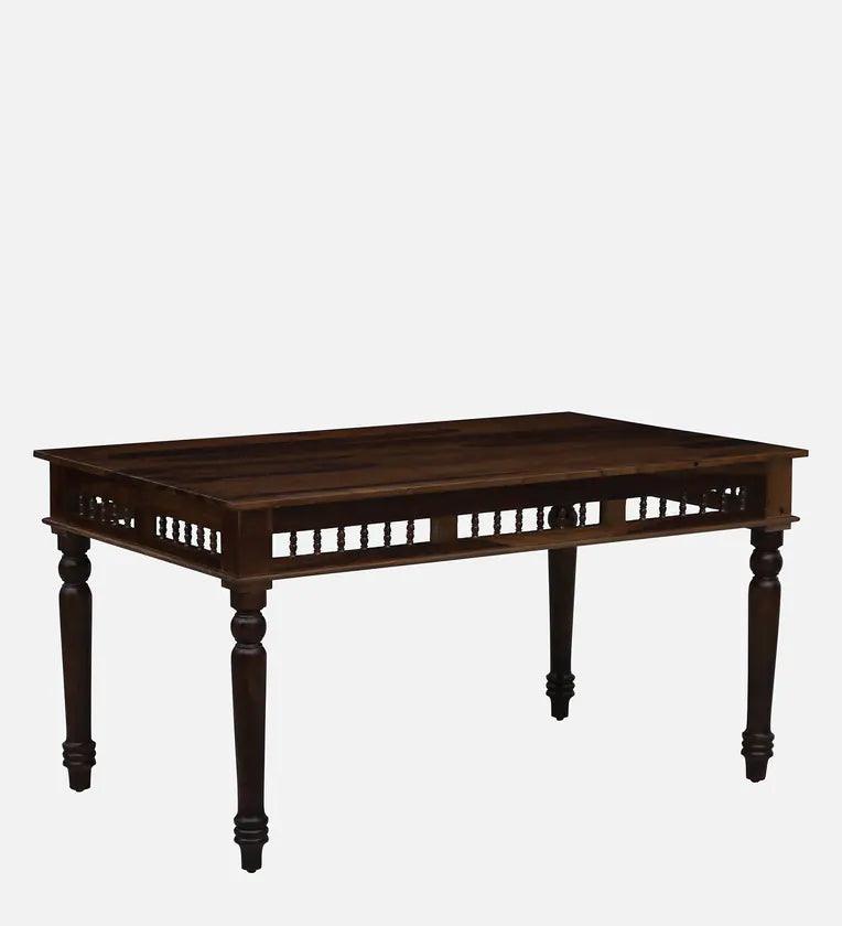 Sheesham Wood 6 Seater Dining Set In Provincial Teak Finish With Bench - Ouch Cart