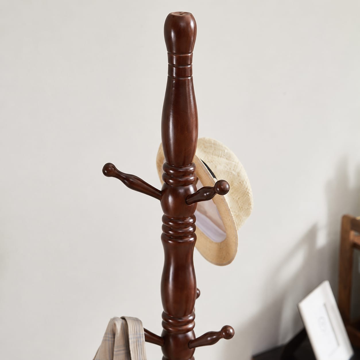 Ouch Cart Wooden Coat Stand | Freestanding Solid Wood Clothes Hanger with Multiple Hooks for Home OUCH CART