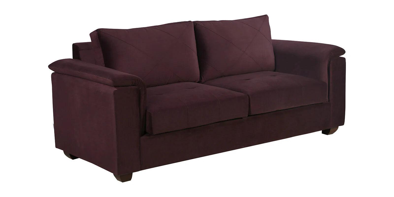 Velvet 3 Seater Sofa In Wine Colour - Ouch Cart