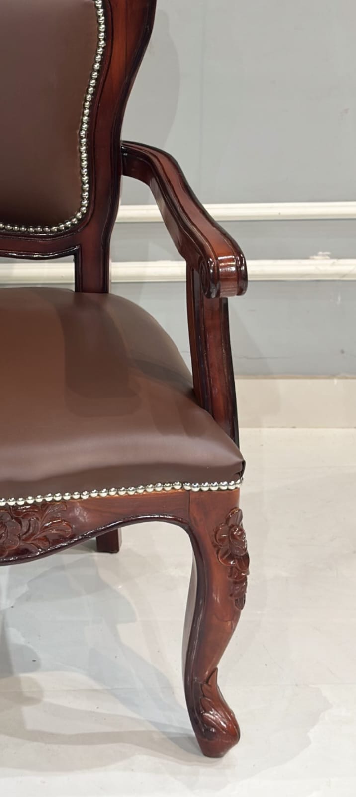 New Handicrafts Wooden Hand Carved Royal Look Chair OUCH CART