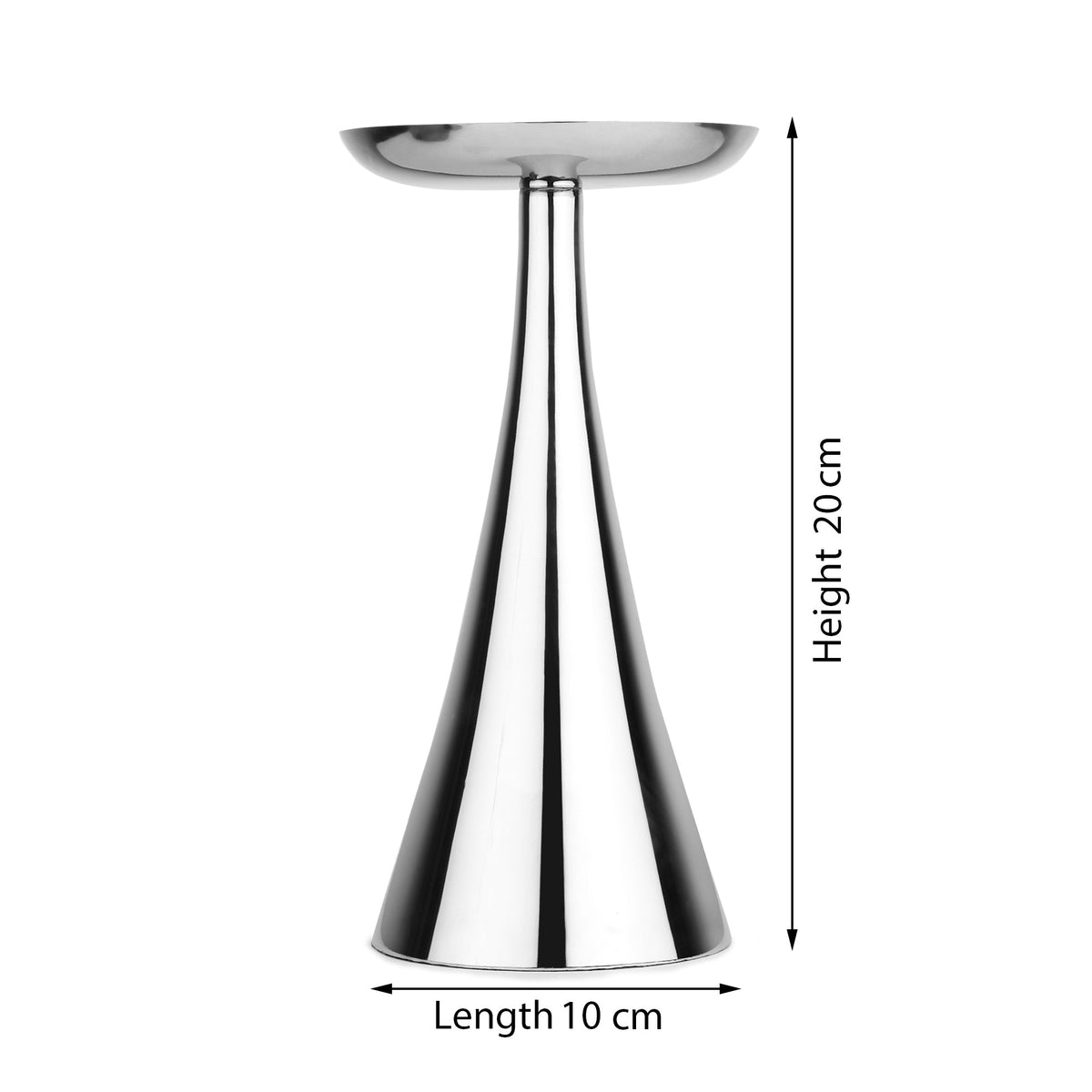 Aureus Petite Silver Pillar Candle Stand M.M.I. OVERSEAS