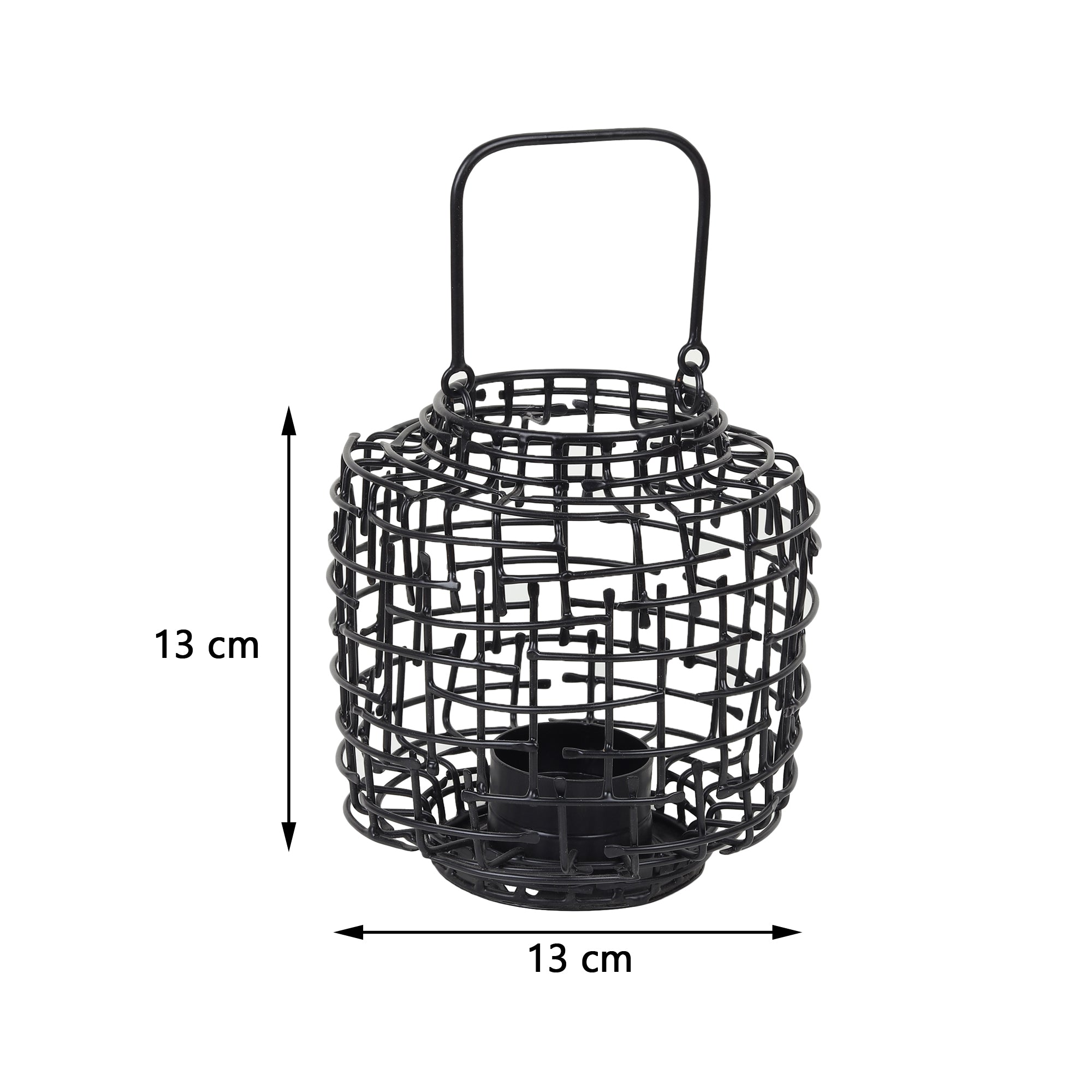 Basketweave Black Tea Light Holder M.M.I. OVERSEAS