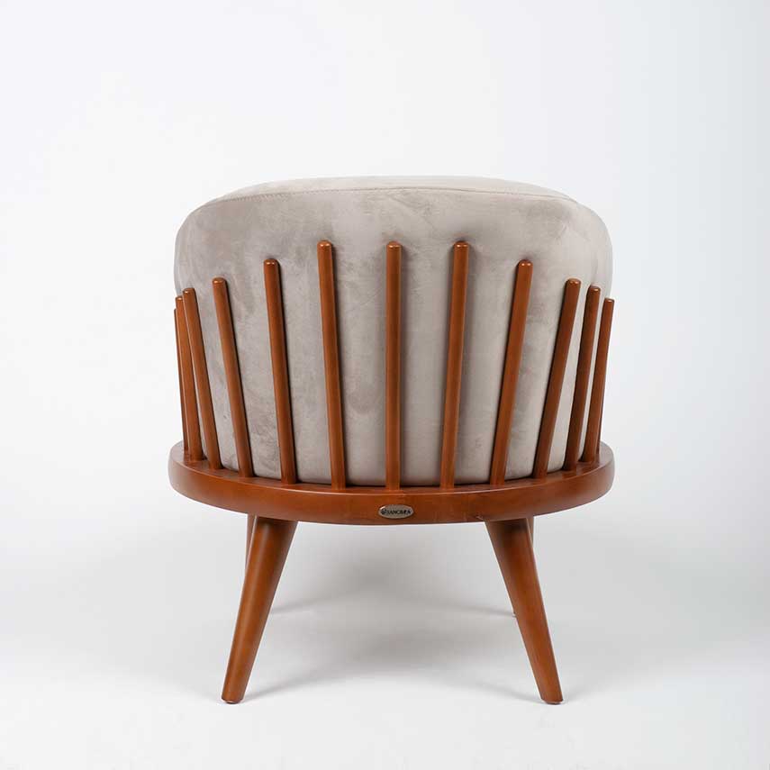 Ouch Cart Modern Cream Upholstered Accent Chair with Wooden Frame