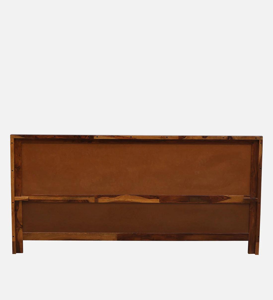 Sheesham Wood King Size Bed With Box Storage in Light Honey Finish - Ouch Cart