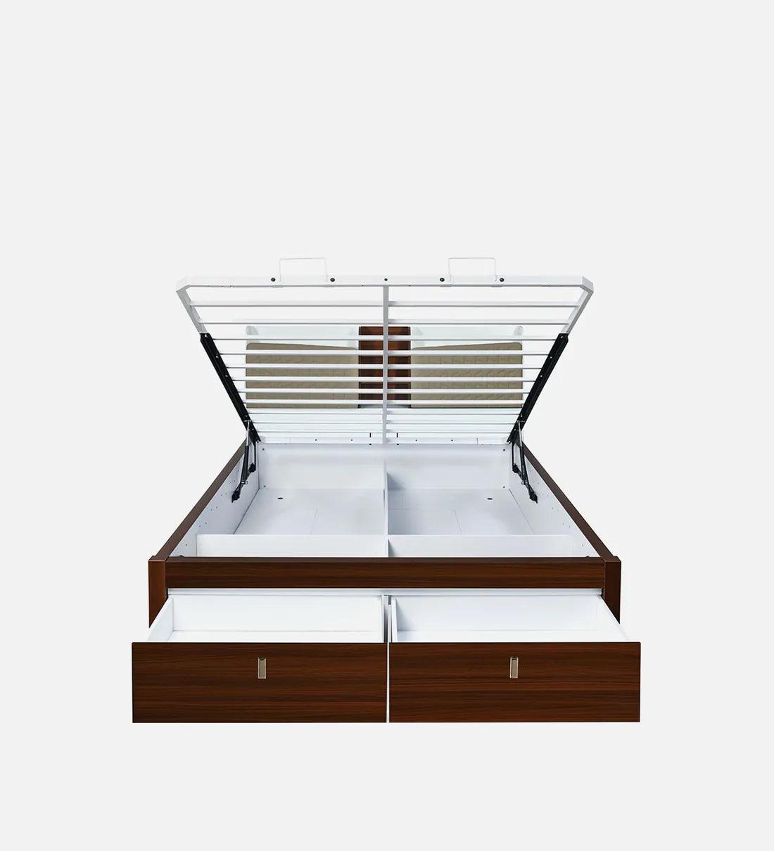 Memo Premier King Bed In Walnut Finish With Hydrualic Storage - Ouch Cart