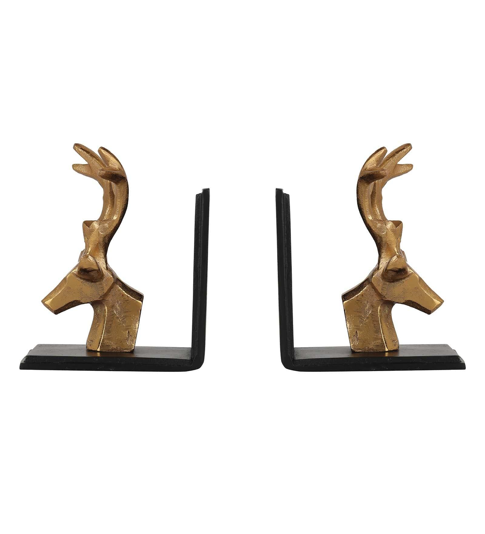 Multicolour Metal Deers Bookend, - Ouch Cart