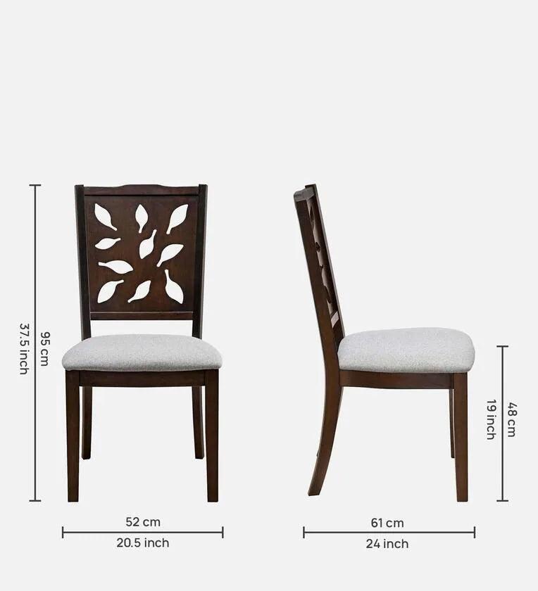 Solid Wood 4 Seater Dining Set in Dark Walnut Finish - Ouch Cart