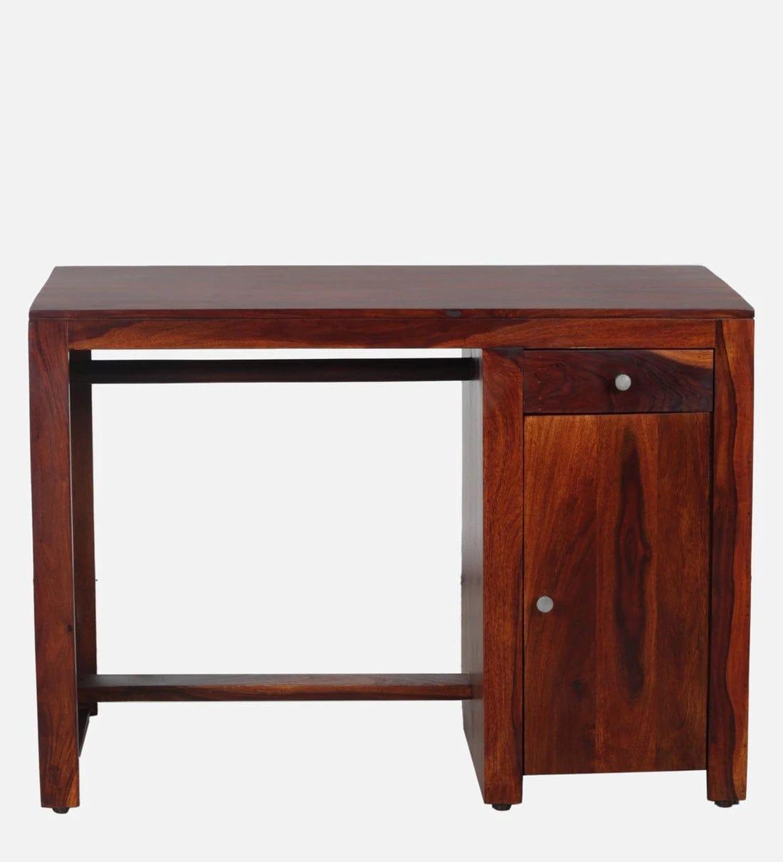 Arno Sheesham Wood Writing Table In Honey Oak Finish, - Ouch Cart