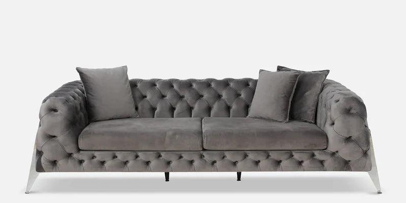 Fabric 3 Seater Sofa in White Colour - Ouch Cart