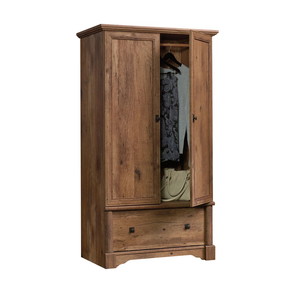 Orviston Armoire with Drawers and Hanging Space for Bedroom OUCH CART