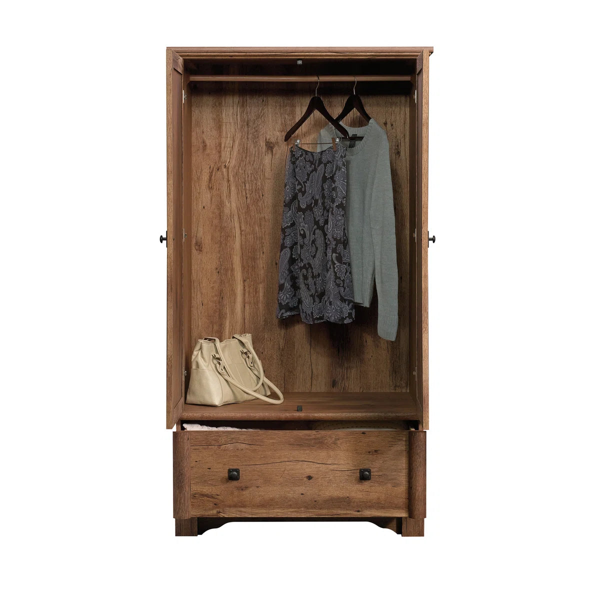 Orviston Armoire with Drawers and Hanging Space for Bedroom-OUCH CART | Wardrobe
