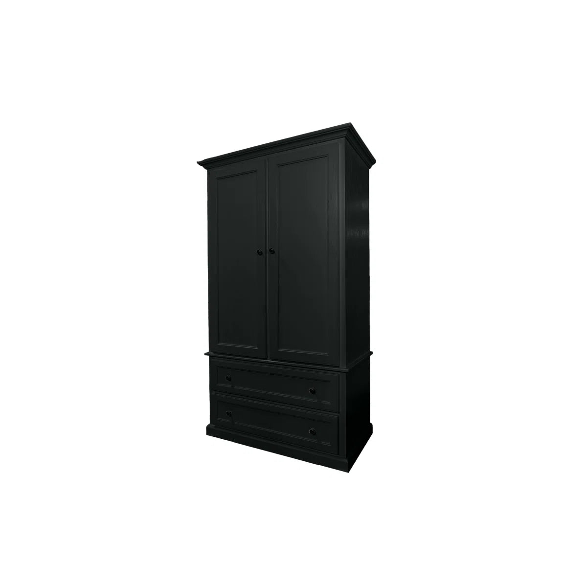 Modern Oak 3-Door Solid Wood Wardrobe Armoire with Large Drawers OUCH CART
