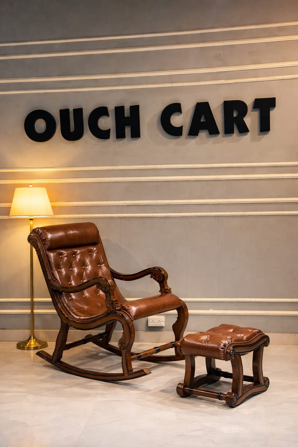 Pure Teak Wood Standard Rocking Chair with Footrest | Premium Solid Wood Comfort