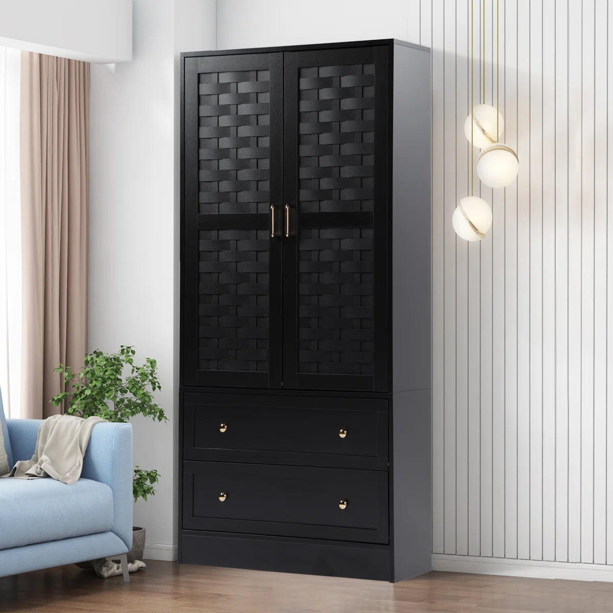 Romond Bedroom Armoire Functional and Stylish Solid Wood Wardrobe OUCH CART