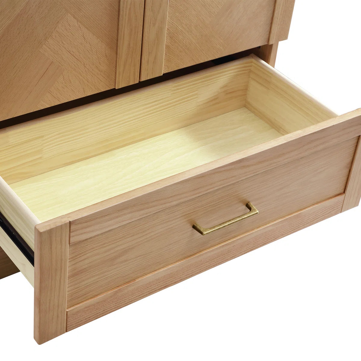 2-Door Solid Wood Wardrobe Closet Armoire with Drawer Hanging Rod Natural Finish