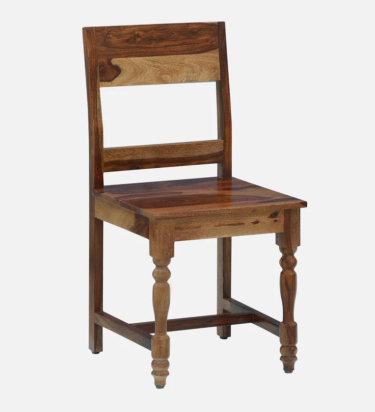 Sheesham Wood 4 Seater Dining Set In Rustic Teak Finish - Ouch Cart