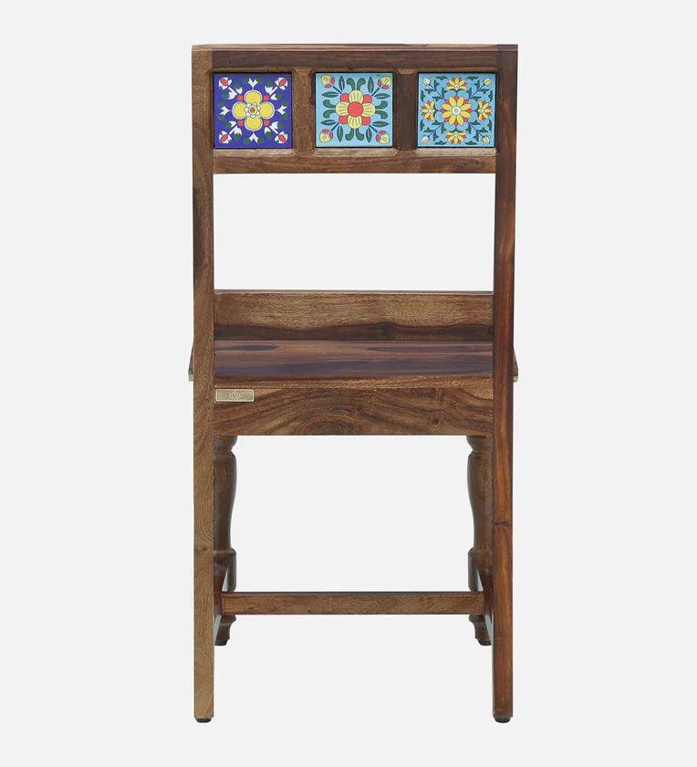 Sheesham Wood 4 Seater Dining Set In Rustic Teak Finish - Ouch Cart