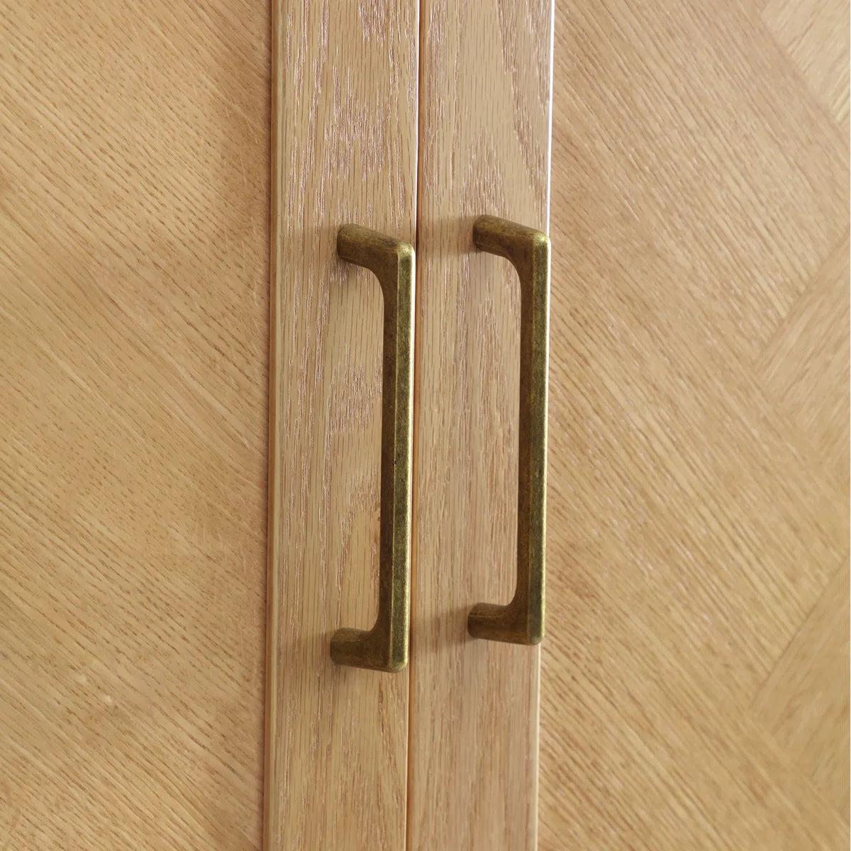 2-Door Solid Wood Wardrobe Closet Armoire with Drawer Hanging Rod Natural Finish