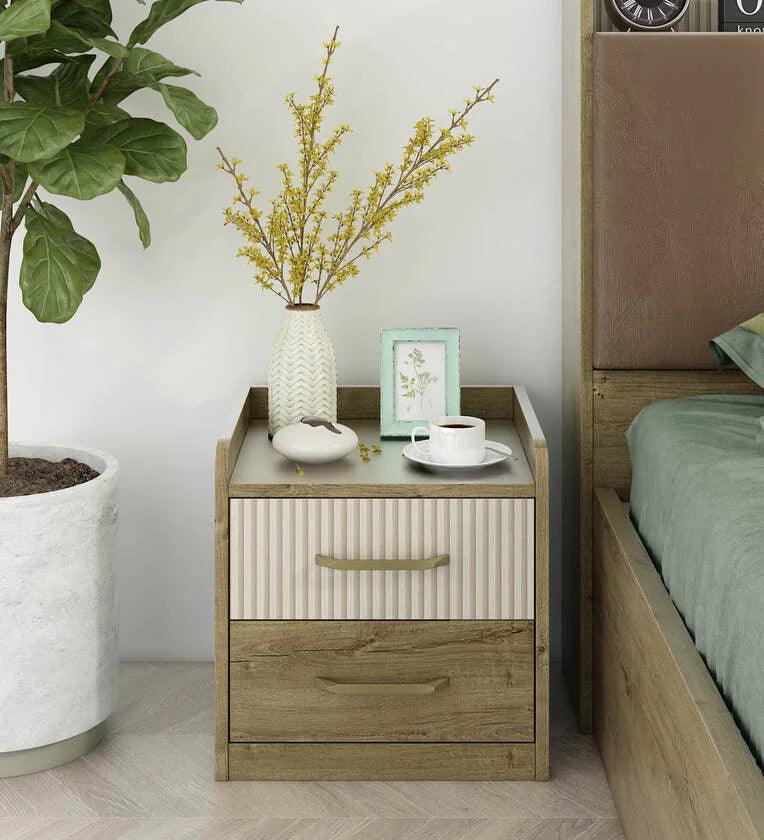 Gloria Bedside Table in Sebastain Oak Finish - Ouch Cart