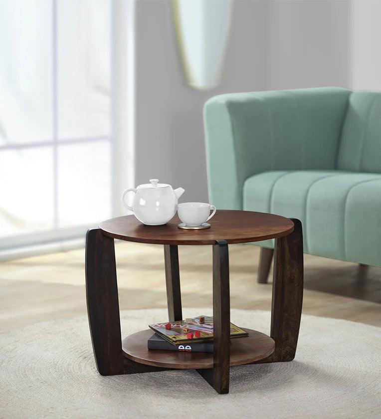Sheesham Wood Coffee Table in Mahogany Finish - Ouch Cart