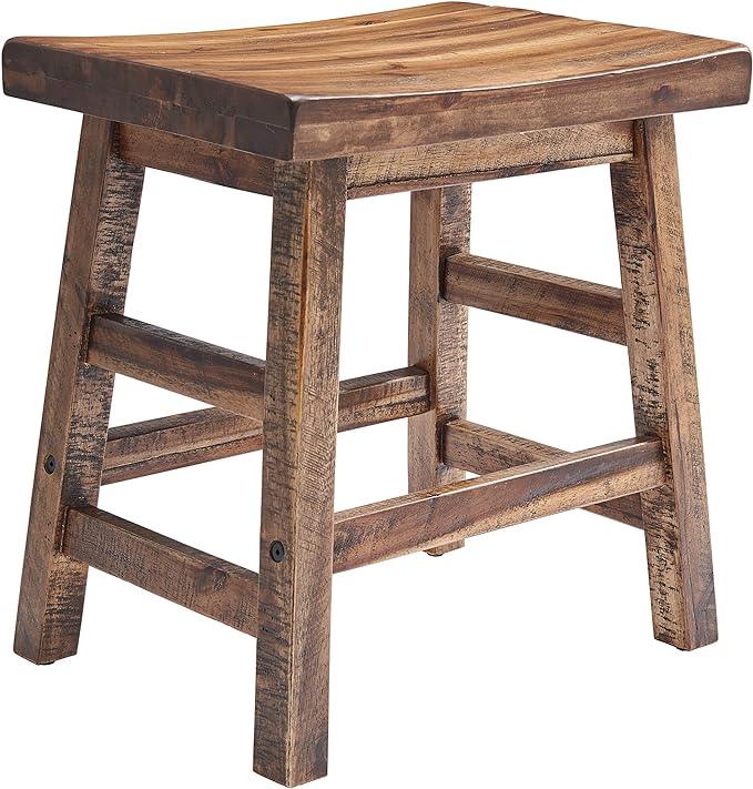 Furniture Durango 20" H Industrial Wood Dining Stool - Ouch Cart