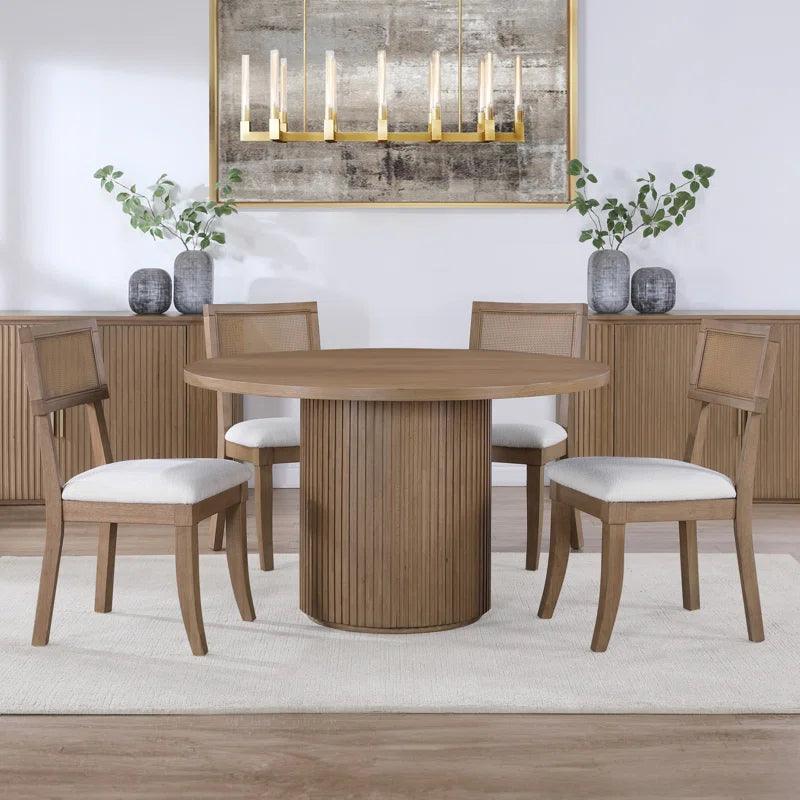 Oak Wood Dining Set - Ouch Cart