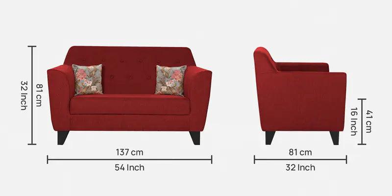 Fabric 2 Seater Sofa in Red Colour - Ouch Cart