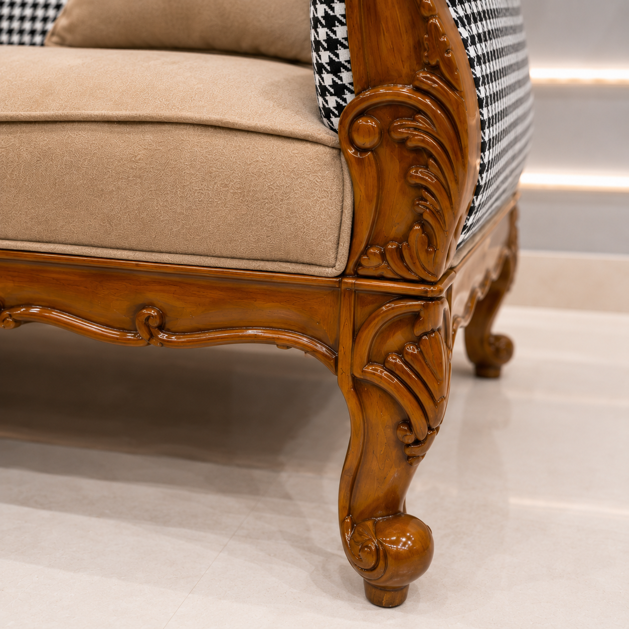 Ouch Cart Luxury Wooden Accent Chair |