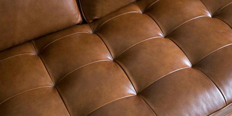 Leatherette 3 Seater Sofa In Tan Colour - Ouch Cart