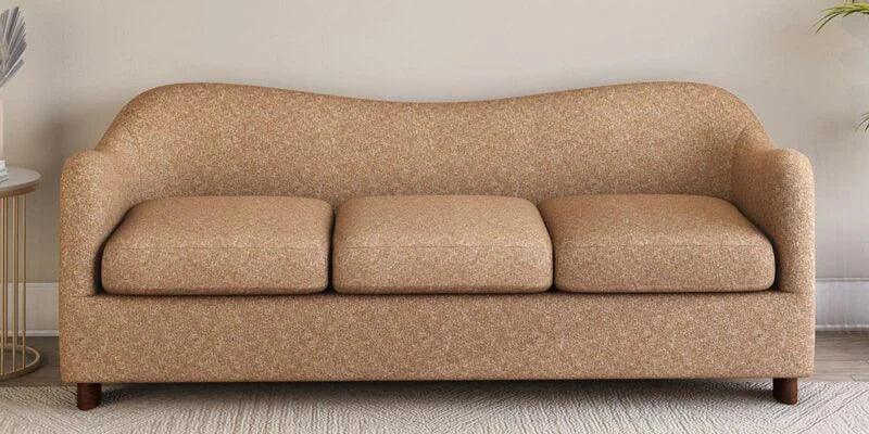 3 Seater Curve Sofa In Sand Beige Finish - Ouch Cart