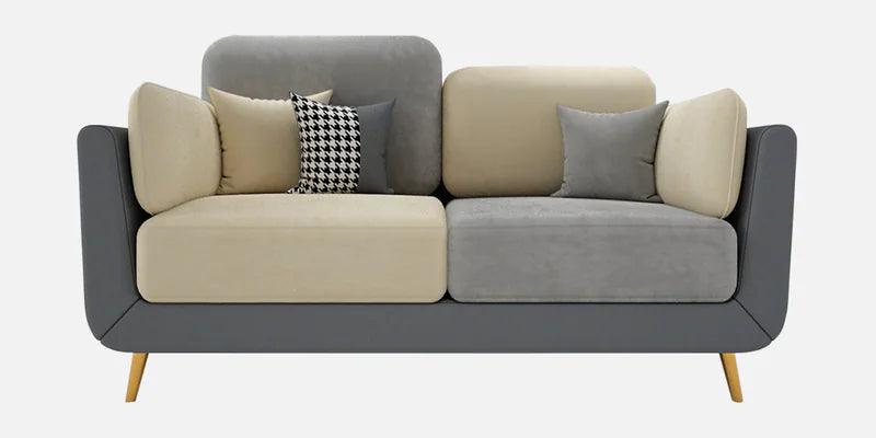 Velvet 2 Seater Sofa in Grey & Beige Colour - Ouch Cart
