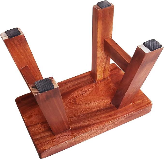 Solid Wooden Small for Kids Adults Sink Plant Stand Fishing Stool (Brown) - Ouch Cart