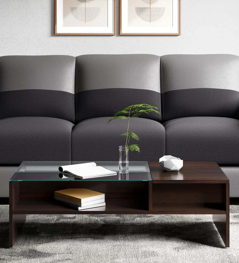 Glass Coffee Table in Wenge Colour, - Ouch Cart