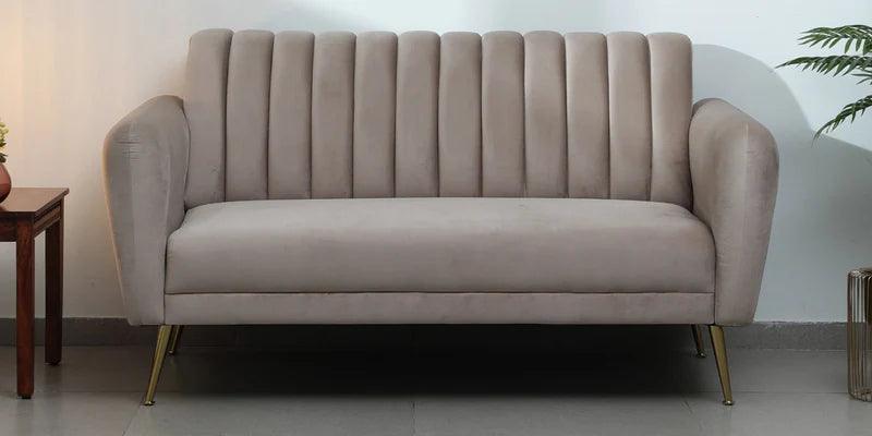 Velvet 2 Seater Sofa In Beige Colour - Ouch Cart