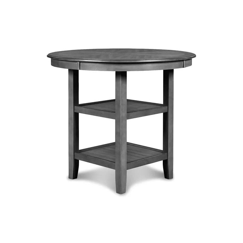 4 - Person Round Solid Wood Dining Set - Ouch Cart