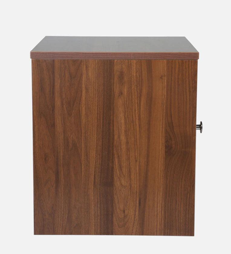 Bedside Table In Columbian Walnut Finish with Storage - Ouch Cart
