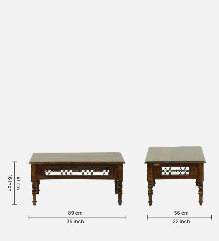 Sheesham Wood Coffee Table In Scratch Resistant Provincial Teak Finish - Ouch Cart