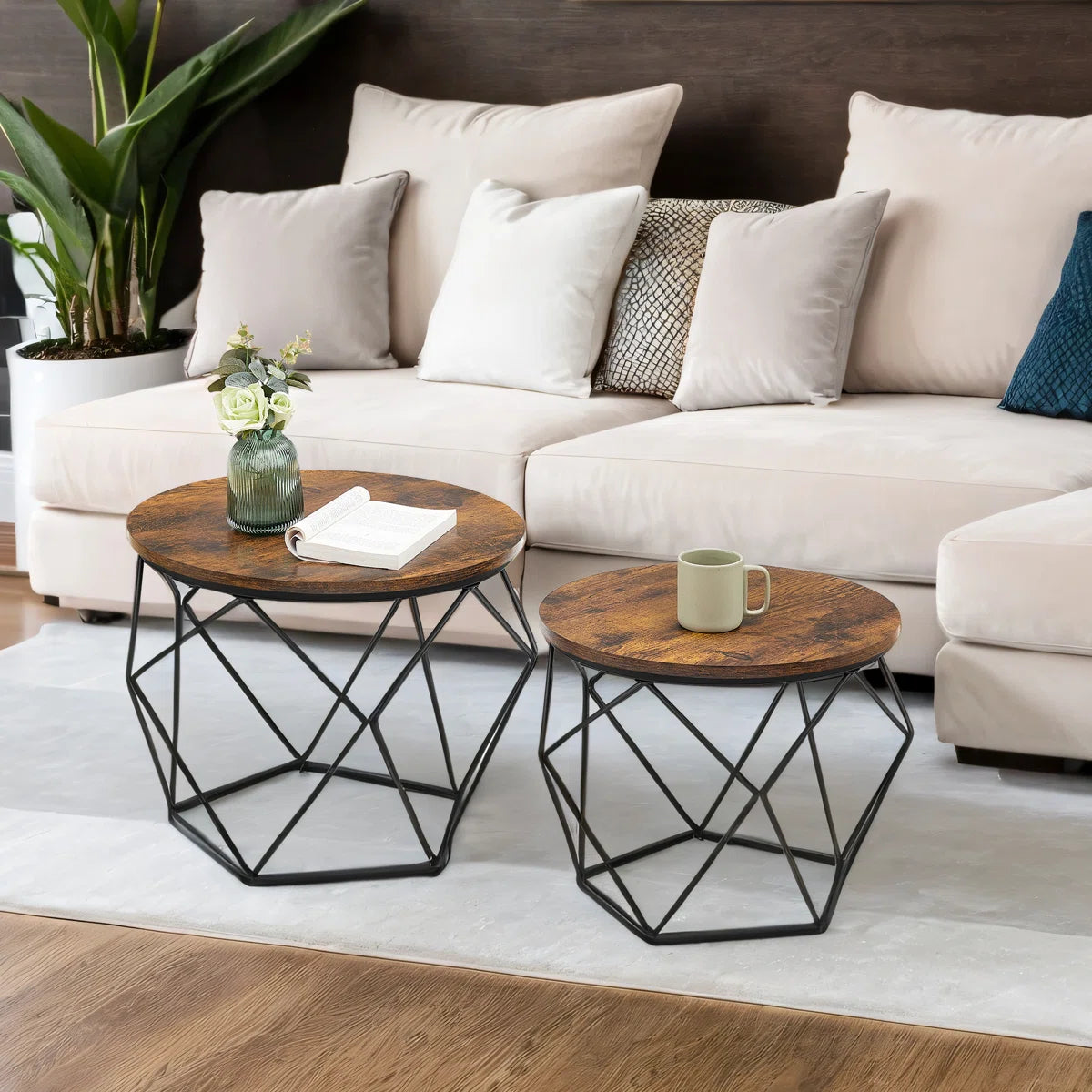 Keema Frame 2 Piece Bunching Coffee Table Sets