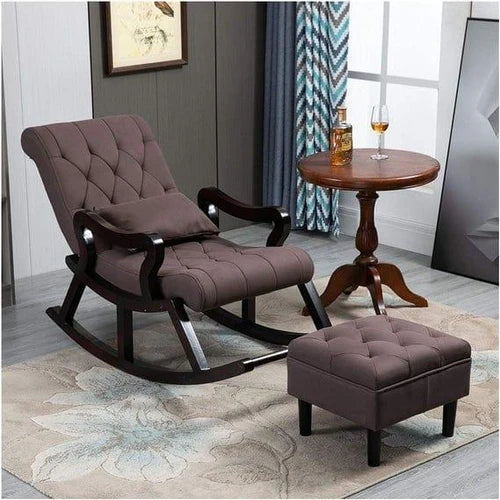 Serenity Support Wooden Rocking Chair Comfort Footrest Ouch Cart