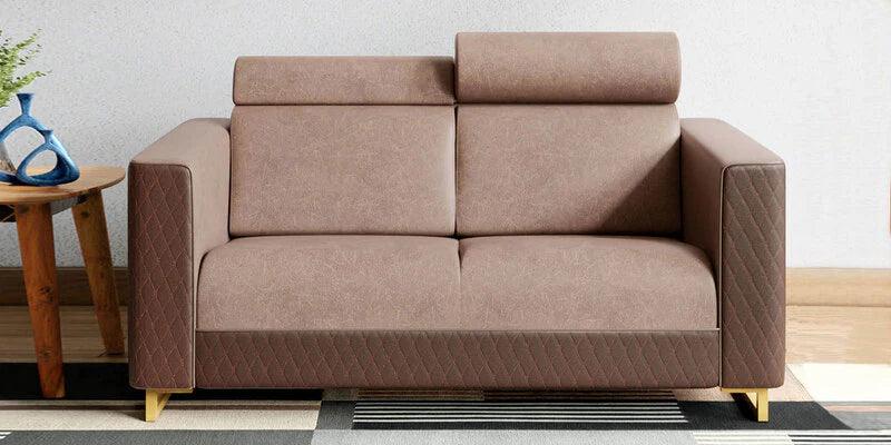 V3 Leatherette 2 Seater Sofa In Brown Colour - Ouch Cart