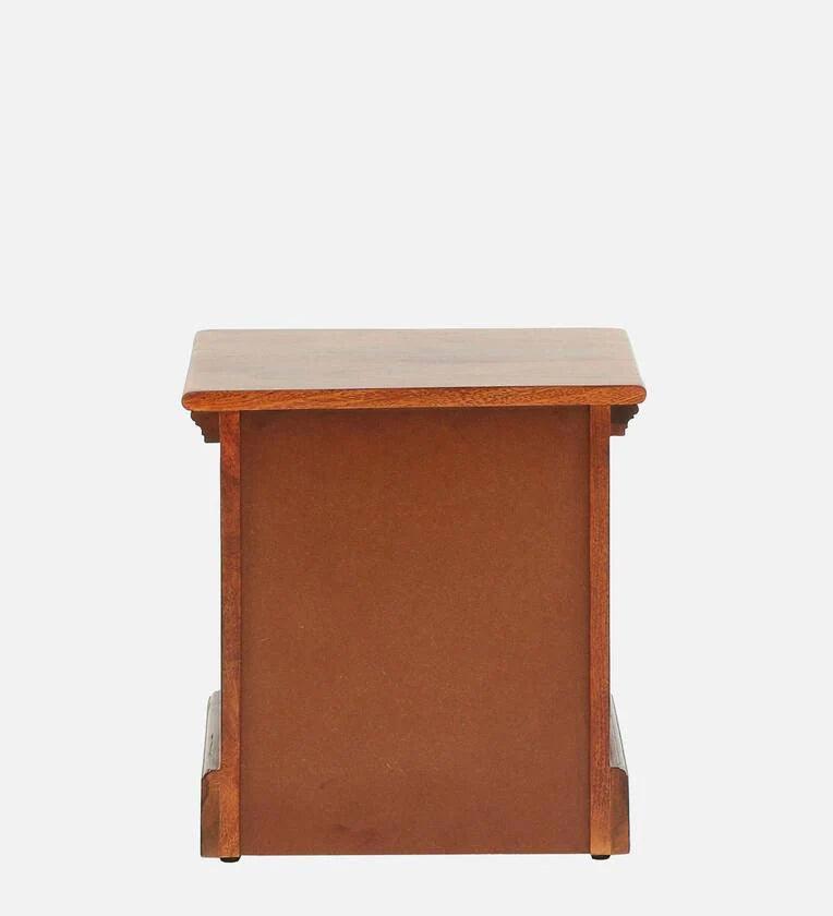 Sheesham Wood Bedside Table In Honey Oak Finish With Drawer - Ouch Cart