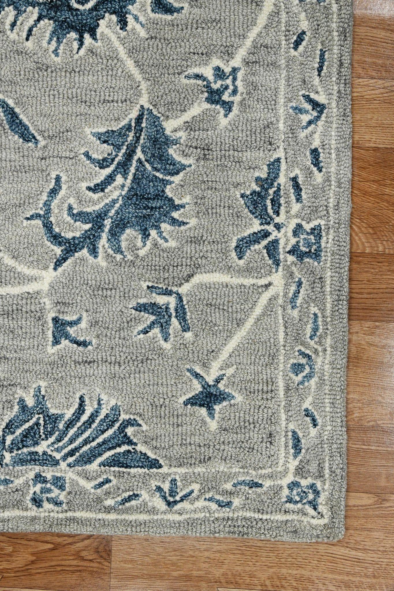 Gray Wool Romania 8X10 Feet Hand-Tufted Carpet - Rug - Ouch Cart