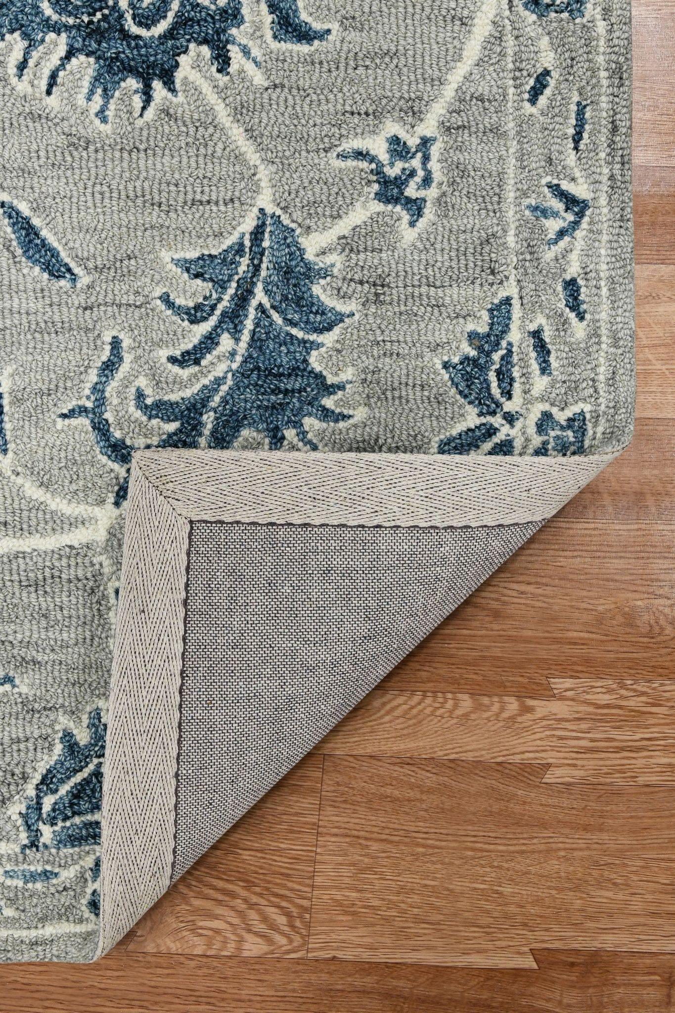 Gray Wool Romania 8X10 Feet Hand-Tufted Carpet - Rug - Ouch Cart