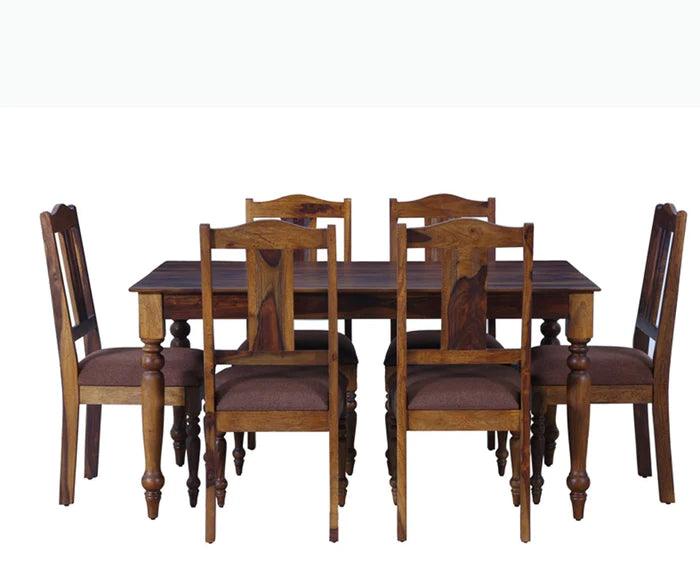 Ai Solid Wood Six Seater Dining Set - Ouch Cart