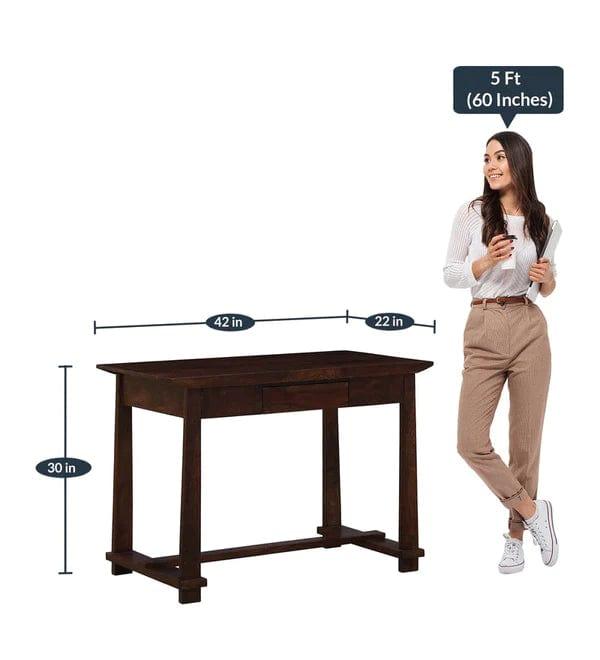 Cambria Z Solid Wood Writing Table In Honey oak Finish - Ouch Cart