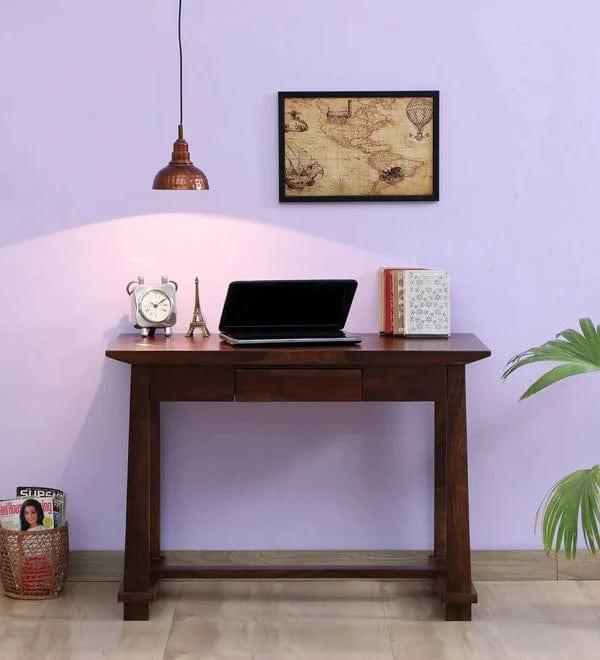 Cambria Z Solid Wood Writing Table In Honey oak Finish - Ouch Cart